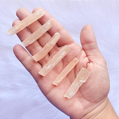 Selenita laranja bruta P - Criatividade, limpeza e Fluidez