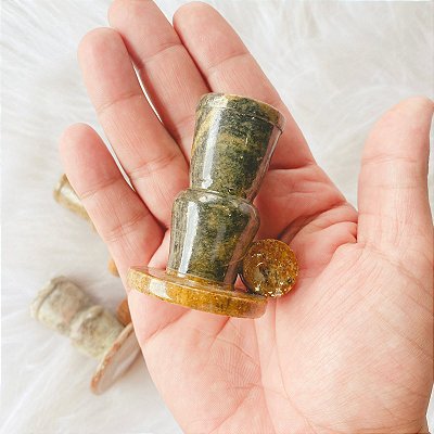 Suporte vela palito - Castiçal pedra sabão