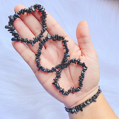 Pulseira de cascalho Turmalina Negra - Proteção