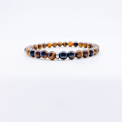 Pulseira de Olho de tigre 6mm - Coragem e Sucesso