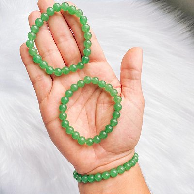 Pulseira de Quartzo verde 8mm  - saúde