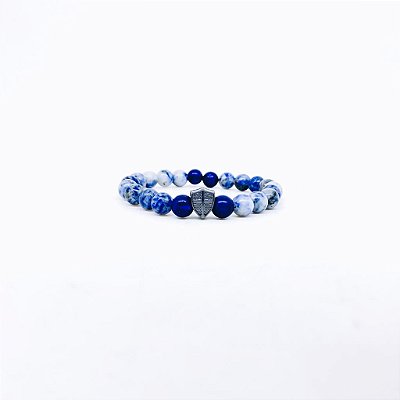 Pulseira de Sodalita e Lápis lazuli