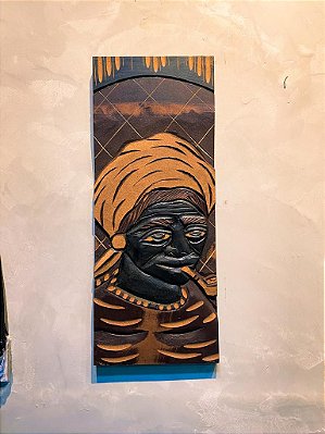 Quadro em madeira de Preta Velha - 50cm