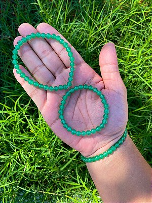 Pulseira 6mm de Quartzo verde - Saúde
