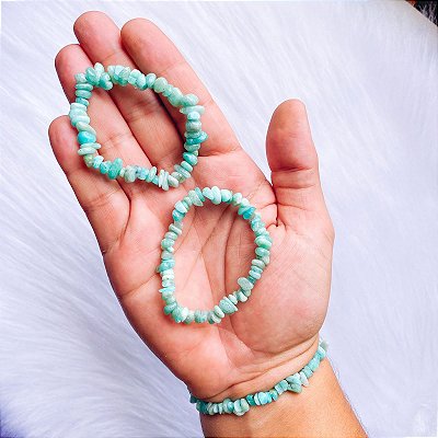 Pulseira cascalho de Amazonita - Calmante e expressão