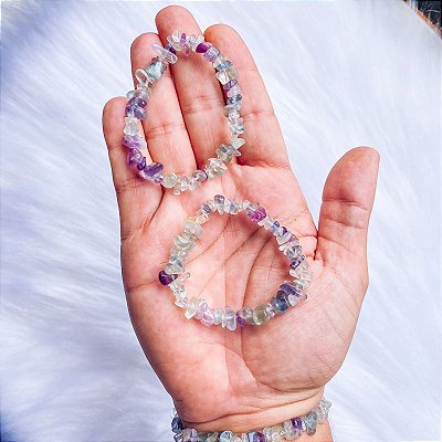 Pulseira cascalho de Fluorita - Reparação energética e concentração