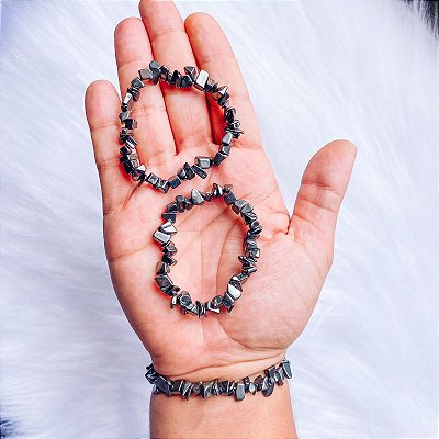 Pulseira cascalho de Hematita - Aterramento e proteção