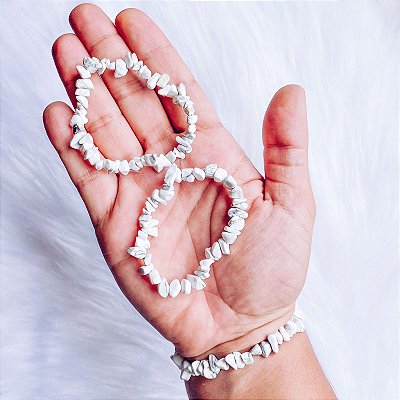 Pulseira cascalho de Howlita - Paz e equilibro emocional