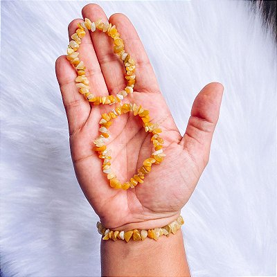 Pulseira cascalho de Jaspe amarela - Realização