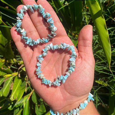 Pulseira cascalho de Larimar - Fluidez, culpa, medo e pessoas controladoras