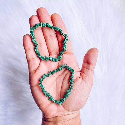 Pulseira cascalho de Malaquita - poder pessoal
