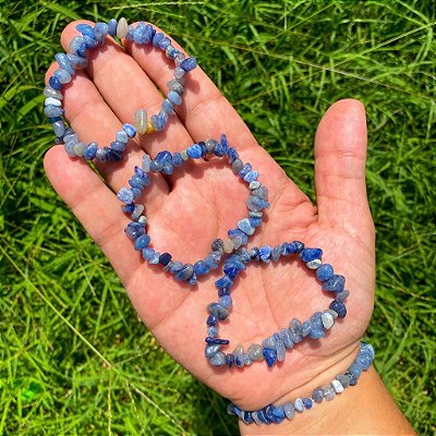 Pulseira cascalho de quartzo azul - Sabedoria e Comunicação