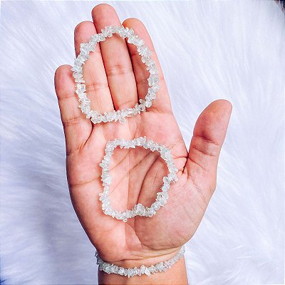 Pulseira cascalho de topázio azul - clareza