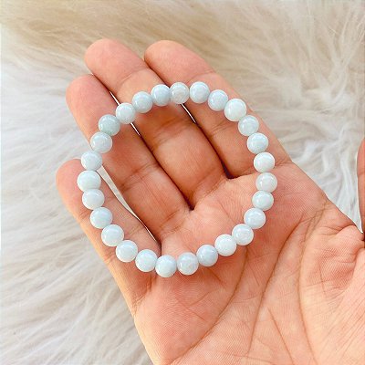 Pulseira de Água marinha 8mm - ansiedade e Intuição