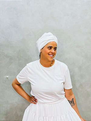 Pano de cabeça branco Oxford - Touca
