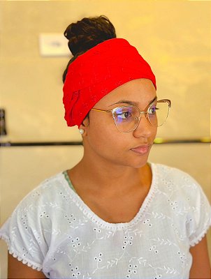 Pano de cabeça vermelho - Lesie