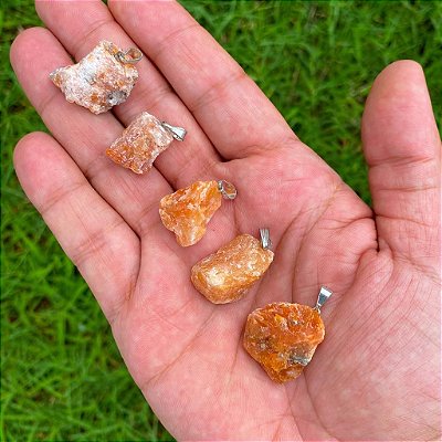 Pingente de Calcita laranja bruta - Alegria e Ânimo