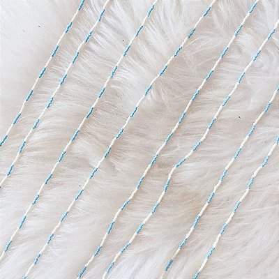 Guia de Miçanga fininha - Azul e branca