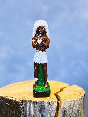 Imagem Caboclo pena branca em pé - Gesso 21cm