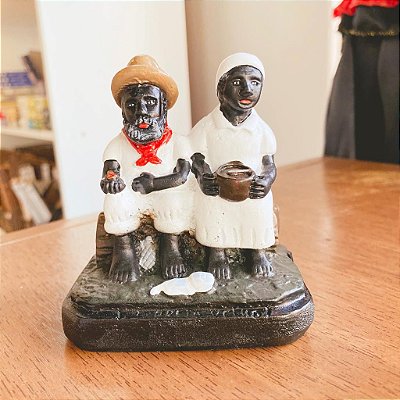Imagem casal de preto velho - 10cm