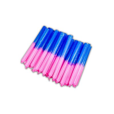 1kg Vela Palito - Azul e Rosa