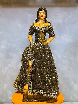 Pomba Gira Preto e dourado 60cm - Resina