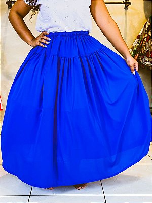 Saia Chiffon Azul escura