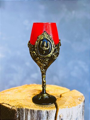 Taça luxo vermelha e preta com Tridente