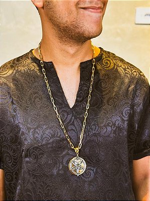 Colar de baphomet banhado