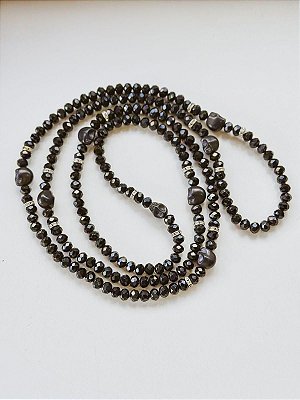 Guia de Cristal preta com caveira