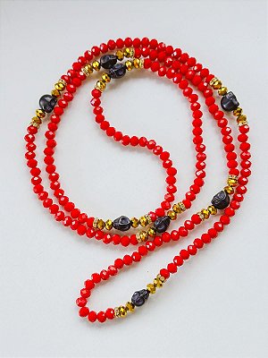 Guia de Cristal vermelha e dourada