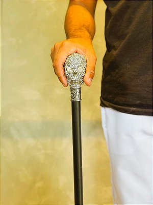 Bengala de caveira com punhal luxo