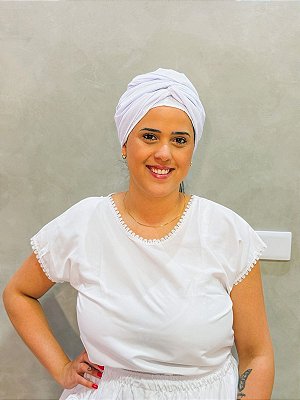 Pano de cabeça branco Tricoline - Touca