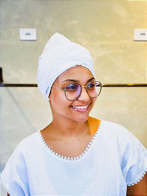 Pano de cabeça branco Tricoline - Touca