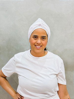 Pano de cabeça branco lesie - Touca