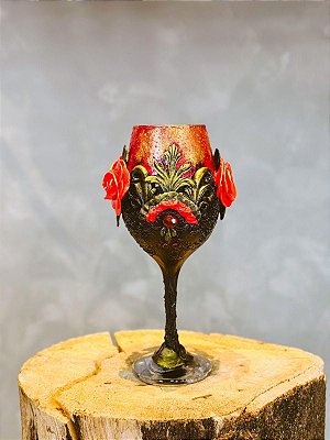 Taça luxo rosas vermelhas