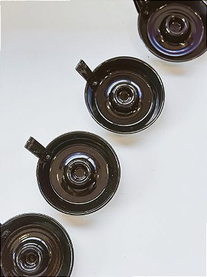 Castiçal de alumínio preto para vela palito