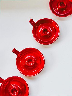 Castiçal de alumínio vermelho para vela palito