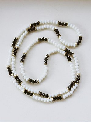 Guia de cristal branca e preta