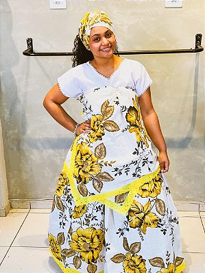 Conjunto Baiana 3 peças - Amarela