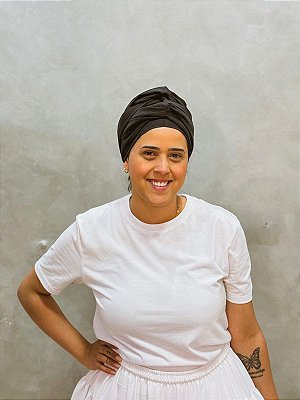 Pano de cabeça touca preto de Oxford