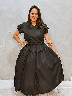 Conjunto de ração Feminino Oxford - Preto
