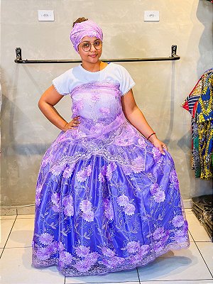 Conjunto de renda luxo lilás 3 peças