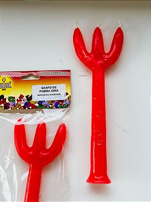 Vela de magia - Garfo de pomba gira vermelho