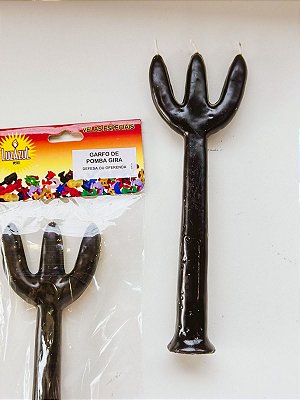Vela de magia - Garfo de pomba gira preto