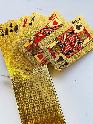 Baralho Dourado Ouro a Prova D'água
