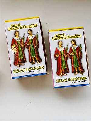 Vela dedinho cosme e damião caixa com 24un