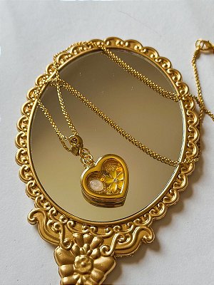 Colar Relicário de Oxum banhado