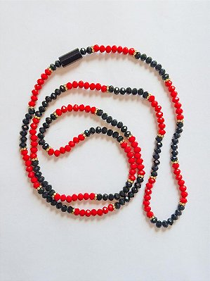 Guia de cristal preto e vermelho