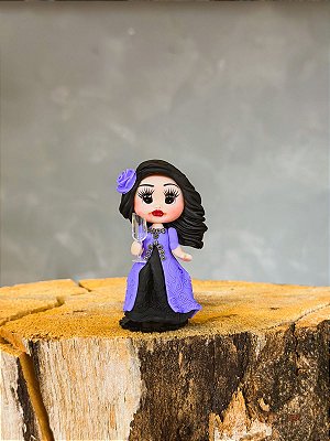 Imagem de biscuit 8cm - Pomba gira roxa